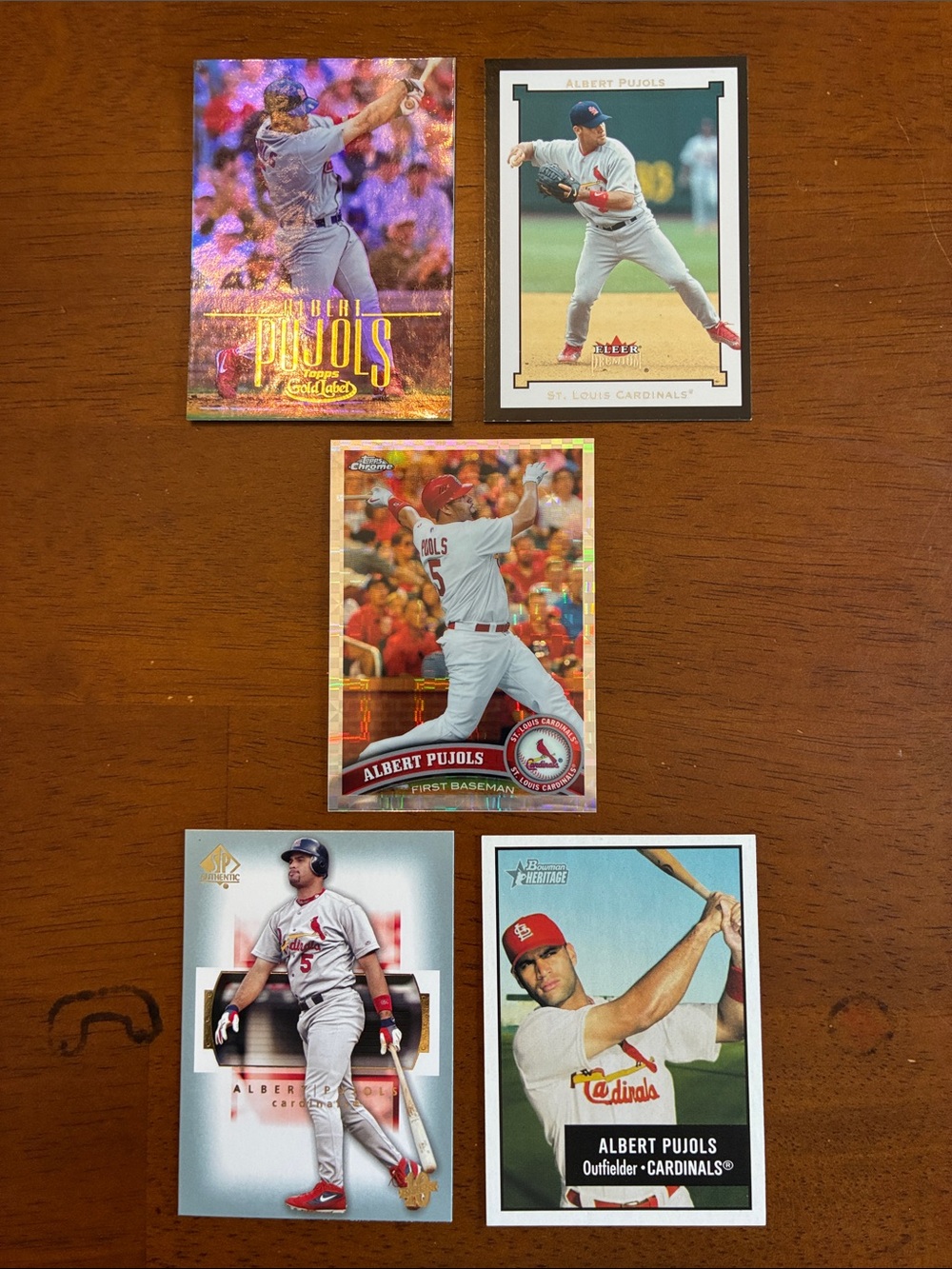 5 Card Albert Pujols Lot